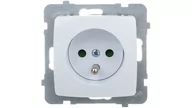 Gniazdka elektryczne - Ospel elektro Gniazdo Pojedyncze 2P+Z z uziemieniem z przesłonami - Karo GP-1SZP - miniaturka - grafika 1