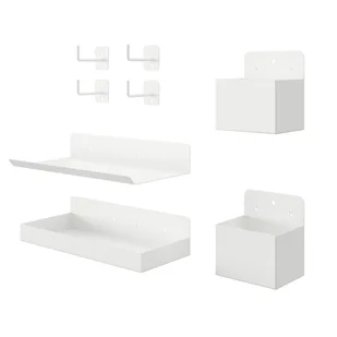 JAN NOWAK Zestaw Akcesoriów do Nadstawki na Biurko, Haczyki Półki Pojemniki 8 szt. - Inne meble biurowe - miniaturka - grafika 1