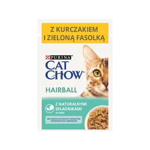 Purina Cat Chow CAT CHOW Hairball Karma z kurczakiem i zieloną fasolką w sosie 85g 40613-uniw - Mokra karma dla kotów - miniaturka - grafika 1