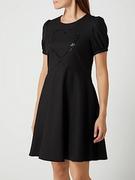 Sukienki - Love Moschino Damska sukienka ze stretchu, z krótkimi rękawami, czarny, 38 PL - miniaturka - grafika 1