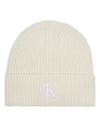 Czapki damskie - Calvin Klein Jeans Czapka Thick Embroidery Beanie K60K612321 Écru - miniaturka - grafika 1
