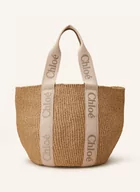 Torebki damskie - Chloé Torba Shopper Woody Large beige - miniaturka - grafika 1