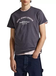Koszulki męskie - Pepe Jeans Koszulka męska Waddon, Szary (Thunder), XL - grafika 1