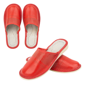 Klapki i japonki damskie - Klapki pantofle damskie skórzane kapcie góralskie M130 czerwone - Buty Olivier - miniaturka - grafika 1