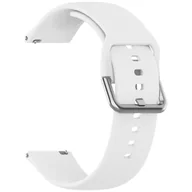 Akcesoria do smartwatchy - Gumowy Uniwersalny pasek sportowy Alogy soft band do smartwatcha 20mm Biały - miniaturka - grafika 1