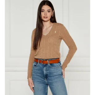 POLO RALPH LAUREN Wełniany sweter KIMBERLY | Regular Fit | z dodatkiem kaszmiru - Swetry damskie - miniaturka - grafika 1