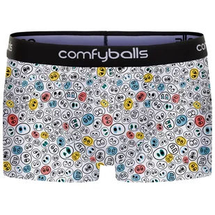 COMFYBALLS Bokserki REGULAR COTTON smiley white - Majtki męskie - miniaturka - grafika 1