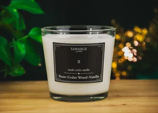 Świeca Zapachowa Sojowa No2 /70h/ Wanilia Róża Drzewo Cedrowe 800g/Sawarge candles - Świece - miniaturka - grafika 1