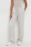 Spodnie damskie - Calvin Klein spodnie damskie kolor szary proste high waist - miniaturka - grafika 1