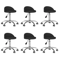 Krzesła - vidaXL Obrotowe krzesła stołowe 6 szt. czarne obite sztuczną skórą 3086252 - miniaturka - grafika 1