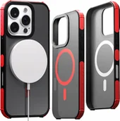 Etui i futerały do telefonów - Etui Pancerne do iPhone 16 Pro Bumper, Czerwona Ramka, Magsafe, Matowe - miniaturka - grafika 1