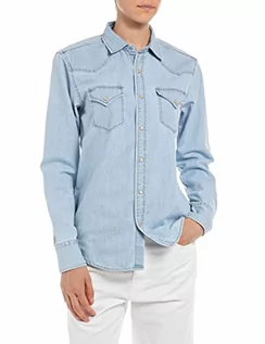Koszule damskie - Replay Koszula damska W2056, 010 jasnoniebieska, XL, 010 Light Blue, XL - grafika 1