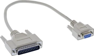 InLine Inline® Serial Cable, DB9F to DB25M, moulded plugs, beige, 0.33m - Kable komputerowe i do monitorów - miniaturka - grafika 1