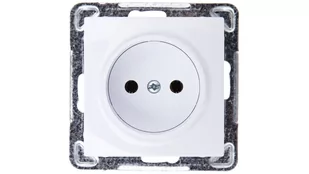 LEDart pojedyncze z uziemieniem, bez ramki - Ospel Impresja GP-1Y/m/00, kolor biały, 16A/250V - Gniazdka elektryczne - miniaturka - grafika 1