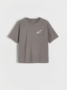 Reserved - T-shirt z nadrukiem - ciemnoszary - Koszulki dla chłopców - miniaturka - grafika 1
