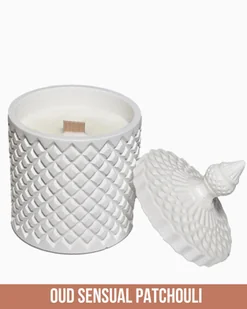 Świeca Sojowa - Kratki intymności - 300 ml - Zapach Oud & Sensual Patchouli - Świece - miniaturka - grafika 1