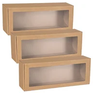 Zestawy upominkowe - Prostokątne pudełko fasonowe z okienkiem, pudełko prezentowe 40x15x10 cm x3 - miniaturka - grafika 1