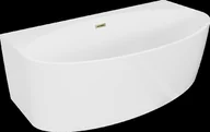 Wanny - Mexen Bruna wanna wolnostojąca przyścienna 170 x 88 cm, biała połysk, przelew złoty - 52731708800-50 - miniaturka - grafika 1