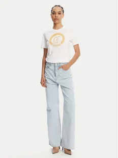 Just Cavalli T-Shirt 78PAHE13 Biały Regular Fit - Koszulki i topy damskie - miniaturka - grafika 1