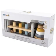 Klocki - VIGA PolarB Zestaw Drewniana Piramidka + Przebijanka z Młoteczkiem Pingwinek Montessori - miniaturka - grafika 1