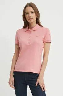 Lacoste polo damski kolor różowy - Koszulki i topy damskie - miniaturka - grafika 1