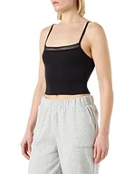 Koszulki i topy damskie - Sloggi Damski top piżamowy GO Ribbed Crop top, czarny, L - miniaturka - grafika 1