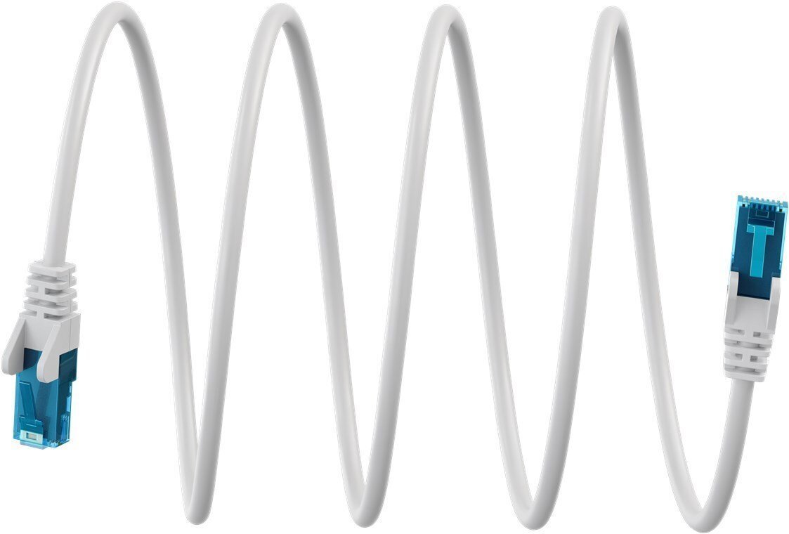 Ultraelastyczny CAT 6A kabel krosowy, U/UTP, biały - Długość kabla 7.5 m