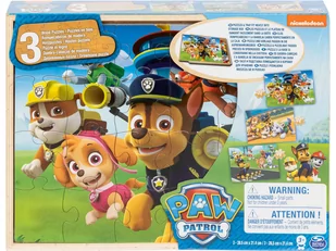 Spin Master Games Spin Master Games 6028789 3 drewniane puzzle w drewnianym pudełku - motywy puzzli z PAW Patrolu: Film kinowy 6028789 - Puzzle - miniaturka - grafika 2