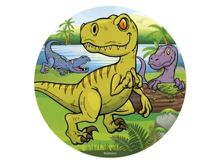 Dekoracyjny opłatek tortowy Dinozaur - 16 cm - 1 szt. - Ciasta i półprodukty do ciast - miniaturka - grafika 1