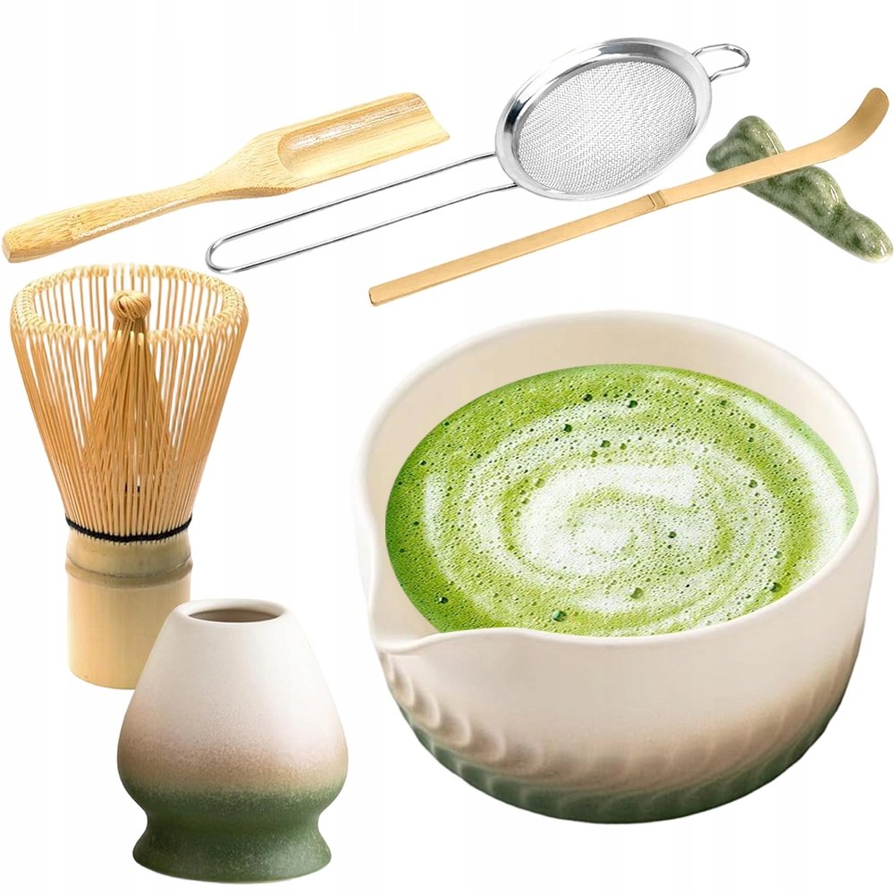 Zestaw do Parzenia Matcha 7-el. Ceramika Gradient z Uchwytem na Trzepaczkę