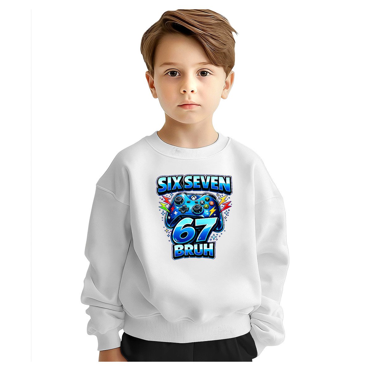 BLUZA DZIECIĘCA 67 SIX SEVEN VIRAL GAMER BRUH 104 DLA CHŁOPCA