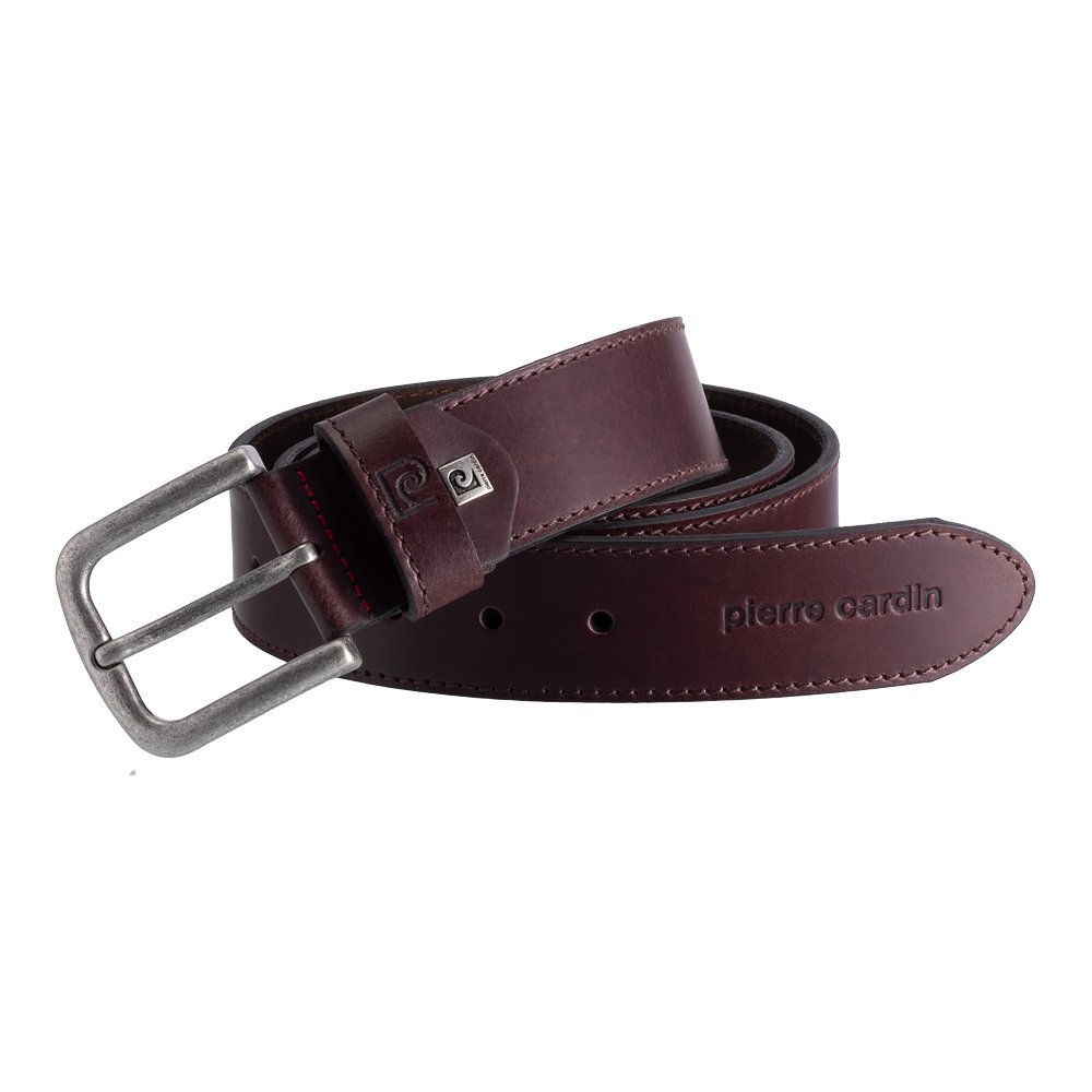 Skórzany pasek męski Pierre Cardin 70308 - brązowy ciemny 95 cm