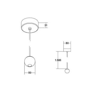 BRUMBERG lampa wisząca LED Ball, aluminium, czarny/chrom - Lampy sufitowe - miniaturka - grafika 1