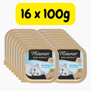 Miamor drób z łososiem 16x100g tacka - Mokra karma dla kotów - miniaturka - grafika 1