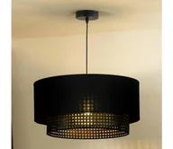 Lampy sufitowe - Duolla - Żyrandol na lince BOHO RATTAN 1xE27/15W/230V śr. 45 cm czarny - miniaturka - grafika 1