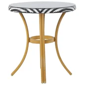 Stoły ogrodowe - Beliani Okrągły Stół Ogrodowy 70 Cm Wzór Czarno-biały Rifreddo - miniaturka - grafika 1