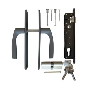 Zestaw zamknięcia furtki Negros antracyt Polbram - Akcesoria do bram - miniaturka - grafika 1