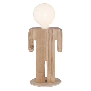 Drewniana lampa stołowa Homemania Decor Lui&Lei - Noże stołowe - miniaturka - grafika 1