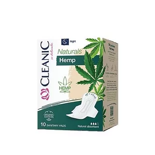 CLEANIC NATURALS Hemp Night Podpaski, 10szt. - >>> DARMOWA od 49zł <<< - Podpaski - miniaturka - grafika 1