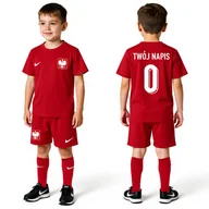 Piłka nożna - NIKE Strój Polska Małe Dzieci do 128cm TWÓJ NAPIS LEWANDOWSKI 9 - miniaturka - grafika 1