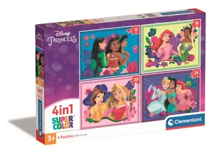 Puzzle 4w1 12+16+20+24 el. Super Kolor Disney Princess Clementoni - Puzzle - miniaturka - grafika 1