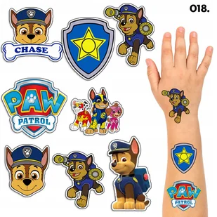 TATUAŻE ZMYWALNE DLA DZIECI TYMCZASOWE PSI PATROL CHASE - 8 EL. / 150 WZORÓ - Zabawki kreatywne - miniaturka - grafika 1