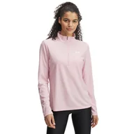 Koszulki i topy damskie - Damski longsleeve treningowy Under Armour Tech Rib 1/2 Zip - różowy - miniaturka - grafika 1