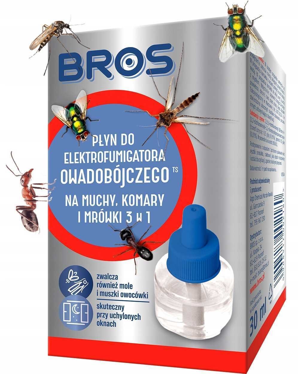 Bros - płyn do elektro na muchy, komary i mrówki 20 dni x 24 h