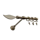 Karnisze - Karnisz pojedynczy Motyw Kuty 160 stare złoto płomyk - miniaturka - grafika 1