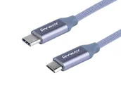 Uchwyty samochodowe do telefonów - MyWay Kabel MYWAY do ładowania i synchronizacji w oplocie z mikrofibry 120 cm USB-C micro USB WE12-9728 - miniaturka - grafika 1