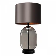 Lampy stojące - Stołowa lampa szklana SALVADOR 41122108 Kaspa z abażurem czarna grafitowa - miniaturka - grafika 1