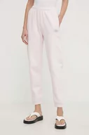 Spodnie damskie - American Vintage spodnie dresowe kolor różowy gładkie - miniaturka - grafika 1