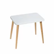 Ławy i stoliki kawowe - Stolik prostokątny ze sklejki Crystal White, Wykończenie nogi - Dąb olejowany, Wysokość [cm] - 54, Wymiary [cm] - 40x60 - miniaturka - grafika 1