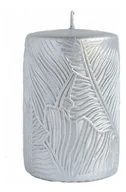 Świece - ARTMAN Świeca ozdobna Tivano - walec mały (średnica 7cm) srebrny 1szt - miniaturka - grafika 1